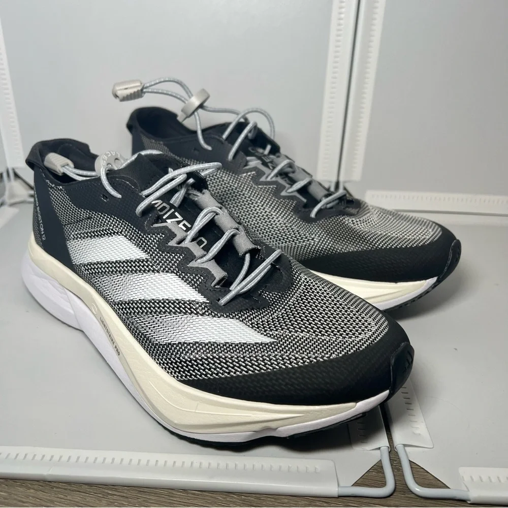 Women’s black grey Adizero Boston 12 running shoes size 6.5 excellent condition